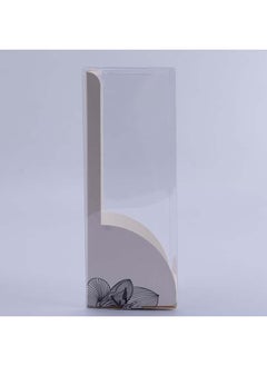 Restaurantware Restaurantware-7 Inch x 2.5 Inch Clear Dessert Boxes, 100 White Paper Sleeve Transparent Candy Boxes - Lotus Accent, No Grease Lining, Clear Plastic Clear Favor Boxes, Crack Resistant, Disposable 