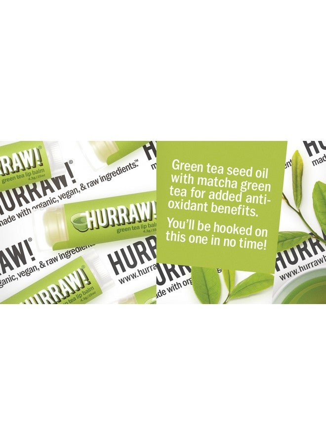 Hurraw! بلسم شفاه الشاي الأخضر 3 عبوات: معتمد عضوي نباتي خالي من القسوة والغلوتين. مكونات طبيعية 100% غير معدلة وراثيًا. خالي من شمع النحل وزبدة الشيا وفول الصويا والنخيل. مصنوع في الولايات المتحدة. - Image 4
