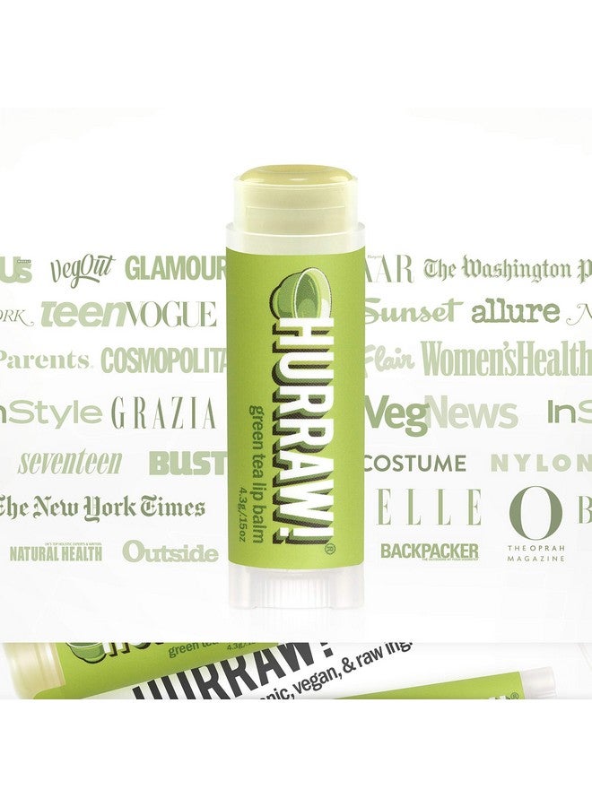 Hurraw! بلسم شفاه الشاي الأخضر 3 عبوات: معتمد عضوي نباتي خالي من القسوة والغلوتين. مكونات طبيعية 100% غير معدلة وراثيًا. خالي من شمع النحل وزبدة الشيا وفول الصويا والنخيل. مصنوع في الولايات المتحدة. - Image 5