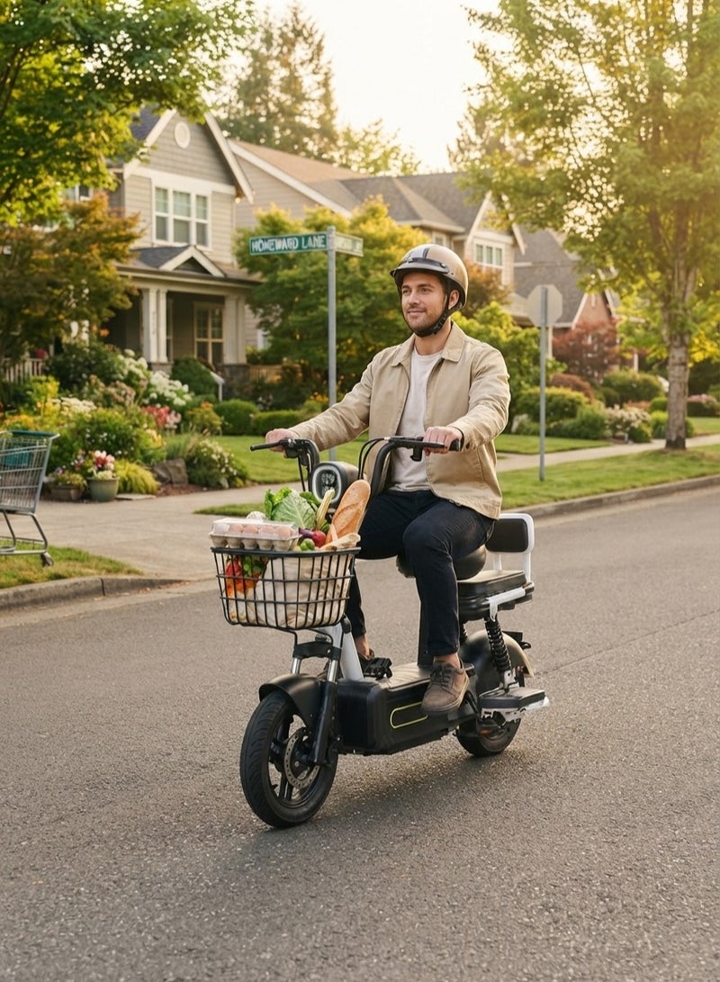 Electric Moped Scooter 350W Motor, 48V 12Ah Battery, 40km/h Top Speed, 35km Range - Image 2