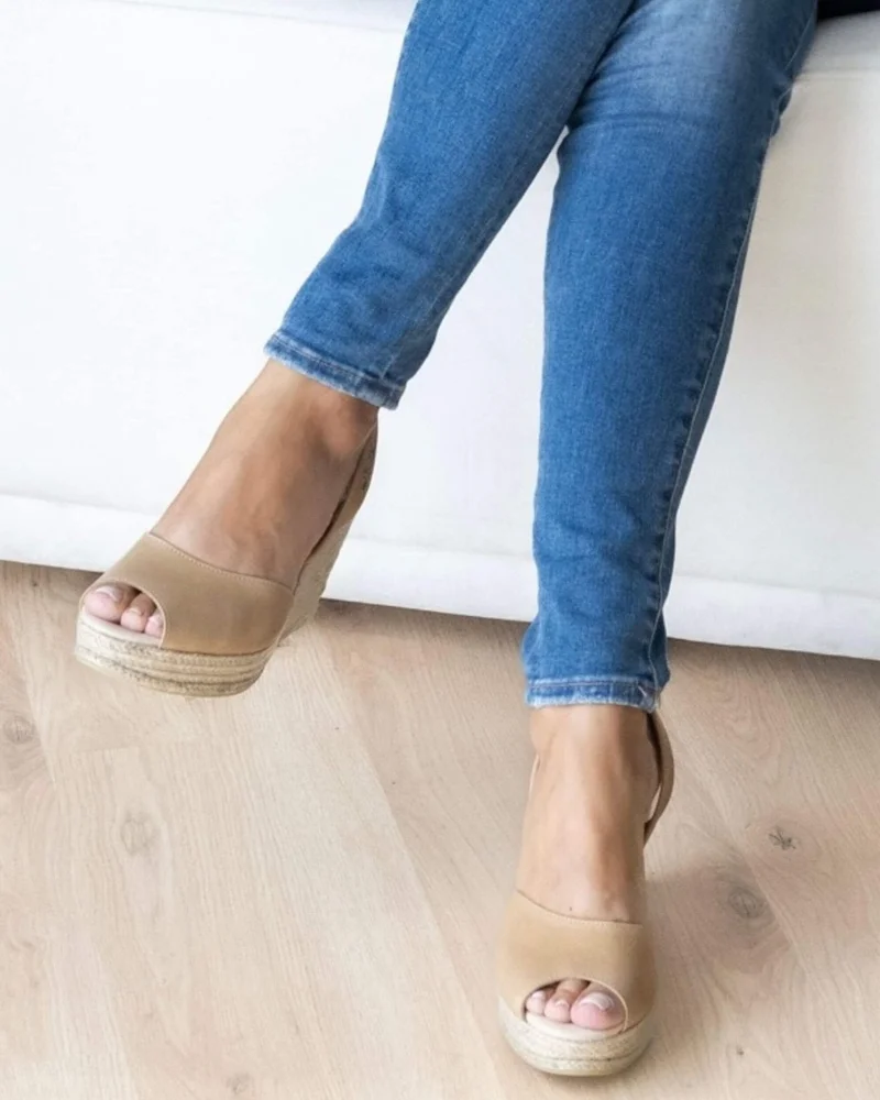 SHOEQ Caramel Roxy Espadrille Wedge for Women | Best Price UAE