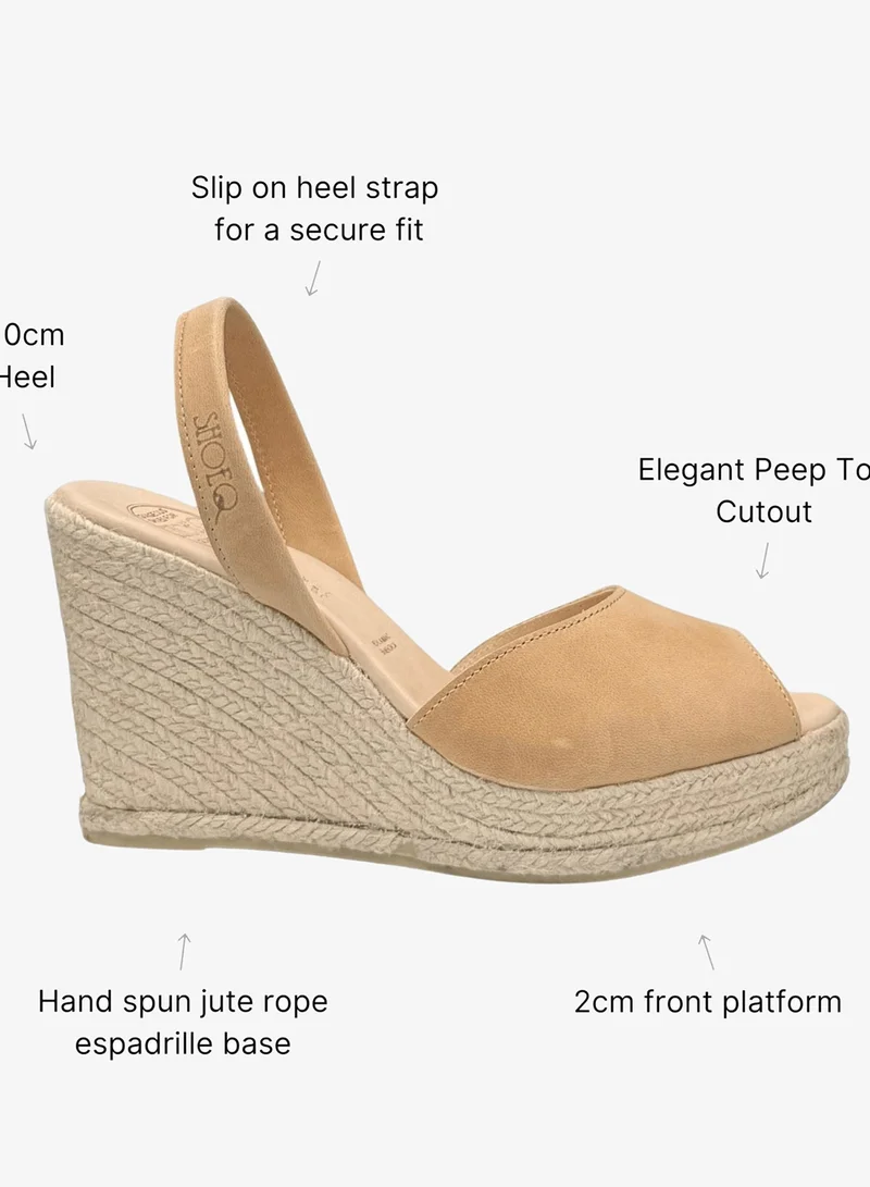 SHOEQ Caramel Roxy Espadrille Wedge for Women | Best Price UAE