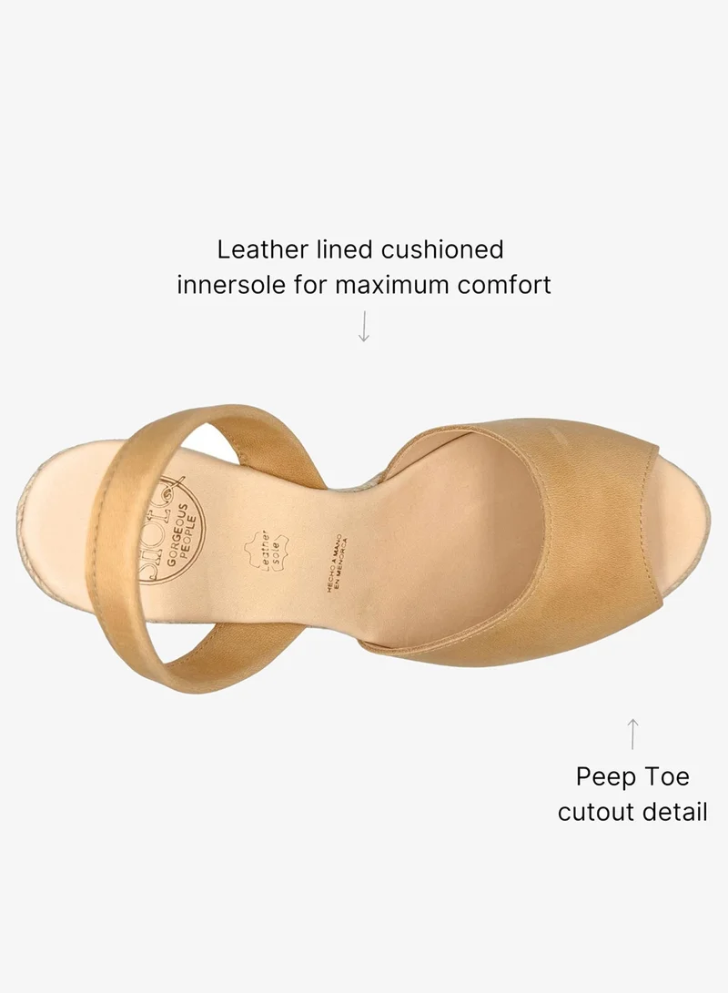 SHOEQ Caramel Roxy Espadrille Wedge for Women | Best Price UAE
