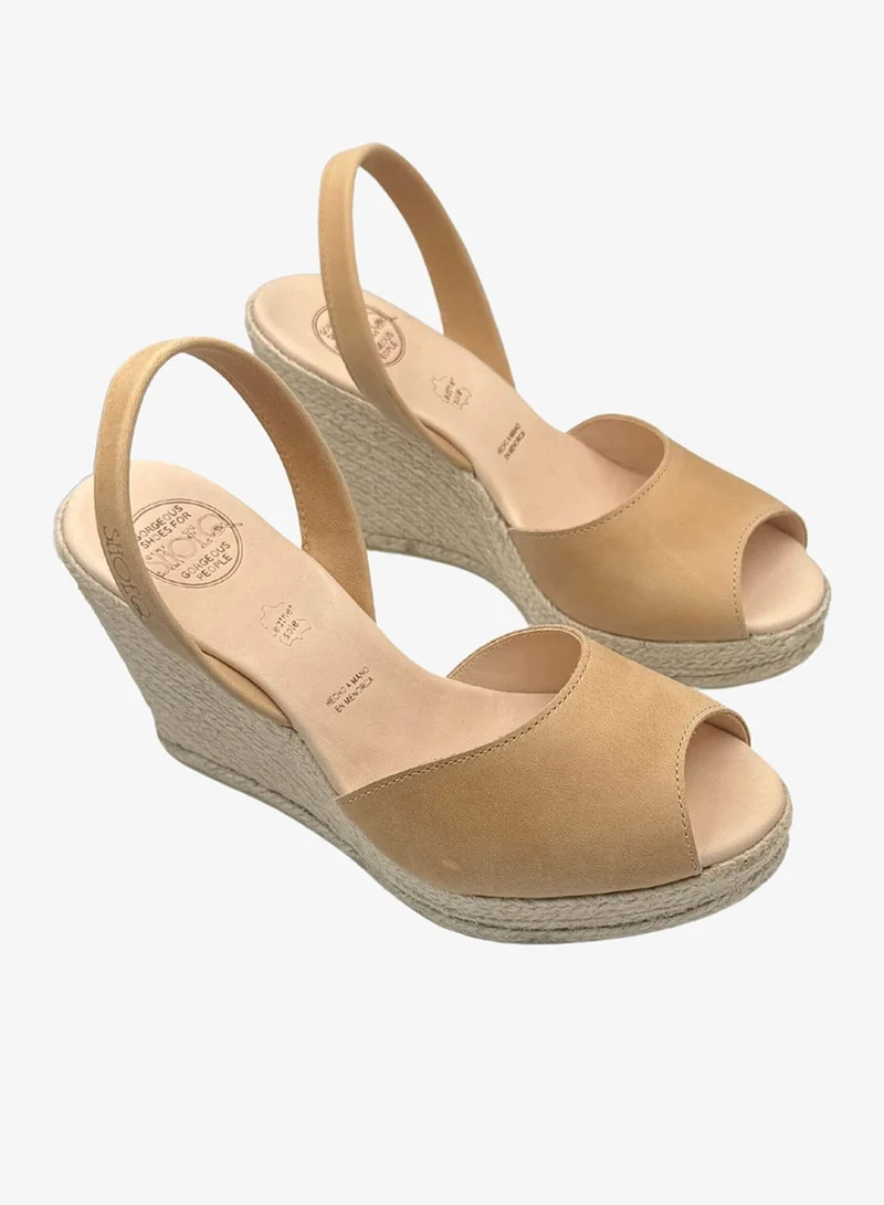 SHOEQ Caramel Roxy Espadrille Wedge for Women | Best Price UAE