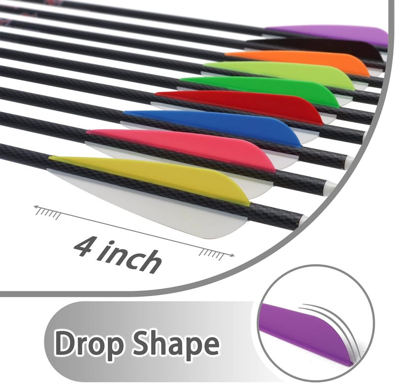 Letszhu Arrows Vanes 4 Inch Plastic Feather Fletching for DIY Archery Arrows 50 Pack… - Image 5