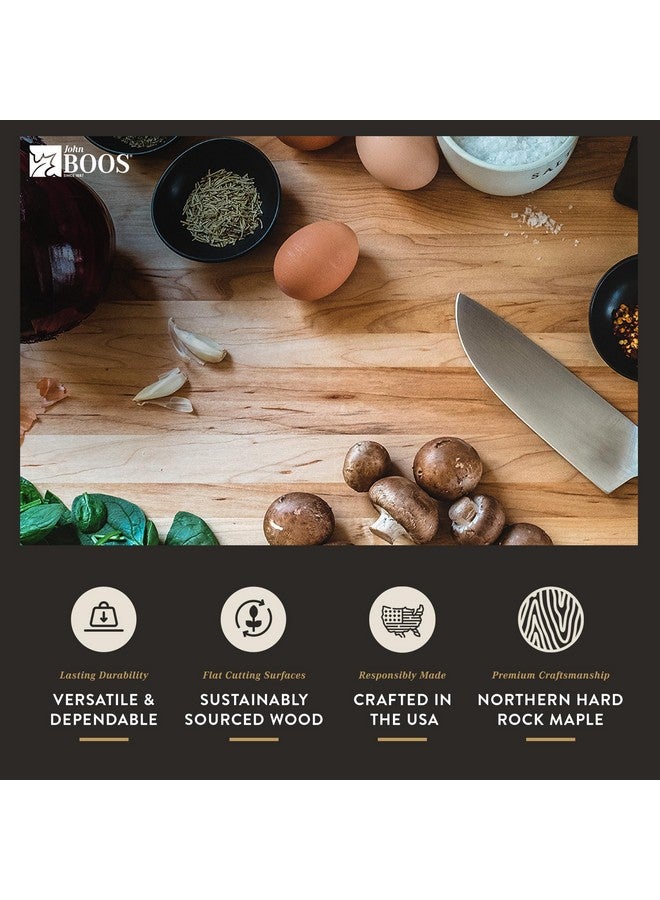 John BOOS Boos Block Chopnslice Series Reversible Wood Cutting Board With Integrated Finger Grips 1.25Inch Thickness 20 X 14 X 1 1/4 Maple - Image 4