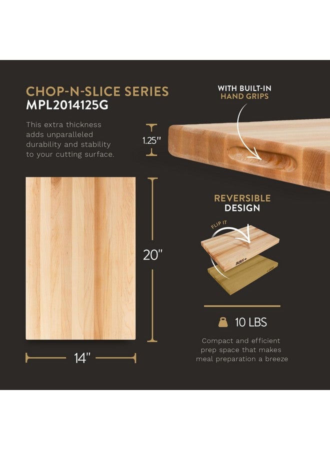 John BOOS Boos Block Chopnslice Series Reversible Wood Cutting Board With Integrated Finger Grips 1.25Inch Thickness 20 X 14 X 1 1/4 Maple - Image 2
