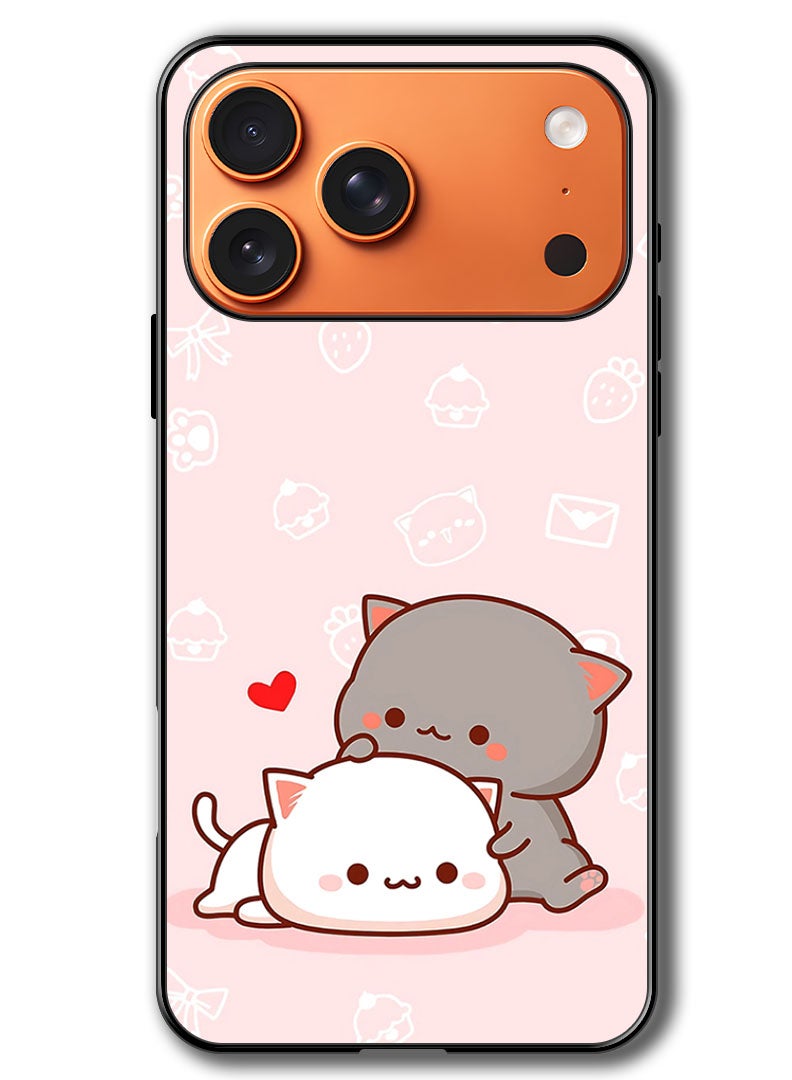 Theodor Case Compatible with Apple iPhone 17 Pro 6.3 Inch Protection Shockproof Bumper Cover Cat Lovers - Image 1