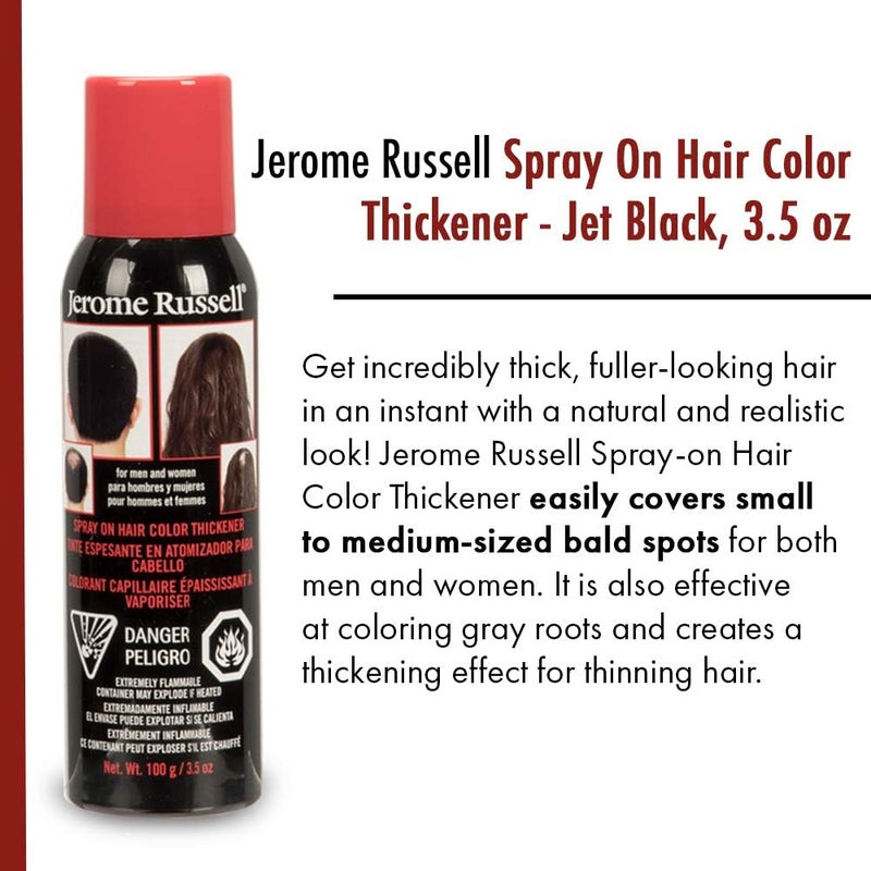 Jerome Russell Hair Color Thickener Spray for Thinning Hair, Jet Black, 3.5 Ounce - Image 3
