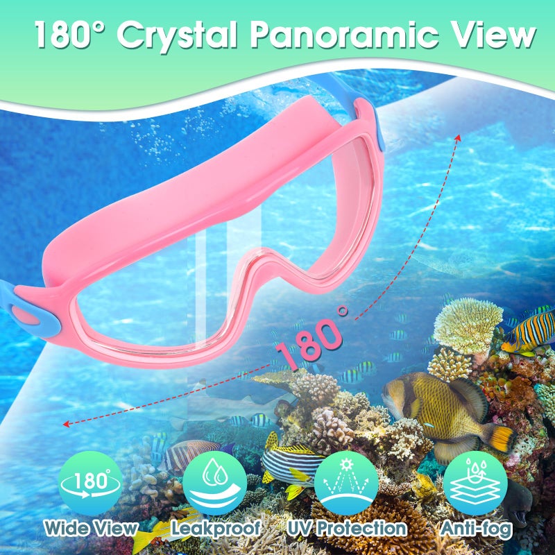 EverSport Goggles for Kids 6-14, 2 Pack Swimming Goggles, Clear Vision Anti-fog Pool Swim Goggles with Nose Cover Wide View Water Swim Mask for kids Toddler Girls Boys Teens age 4-7 8-14 8-12 3-5 3-6 - Image 2