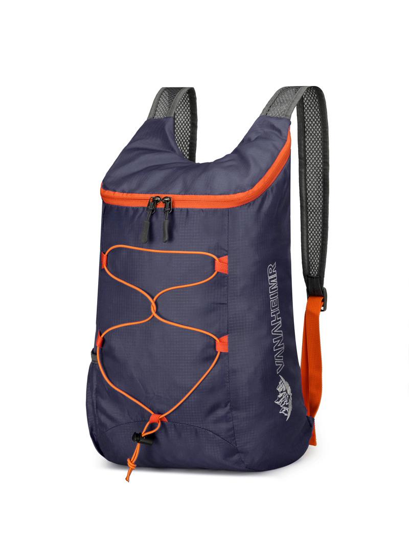 Generic Outdoor Riding Bag Ultra-Light Oxford Cloth Hiking Bag Waterproof Foldable Backpack Deep Blue - Image 1