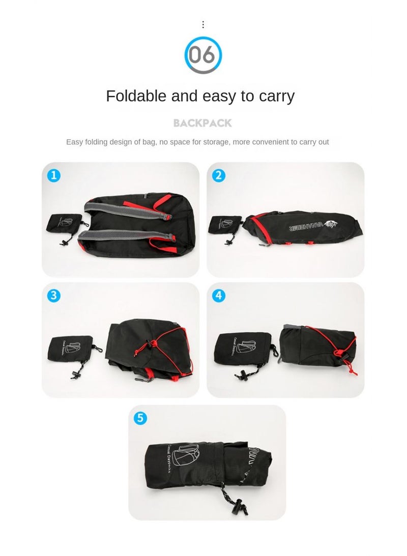 Generic Outdoor Riding Bag Ultra-Light Oxford Cloth Hiking Bag Waterproof Foldable Backpack Deep Blue - Image 4