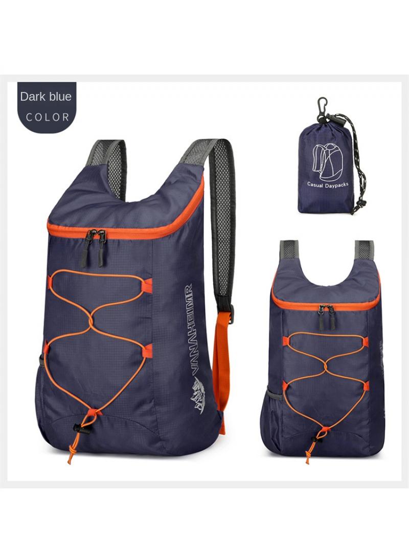 Generic Outdoor Riding Bag Ultra-Light Oxford Cloth Hiking Bag Waterproof Foldable Backpack Deep Blue - Image 2