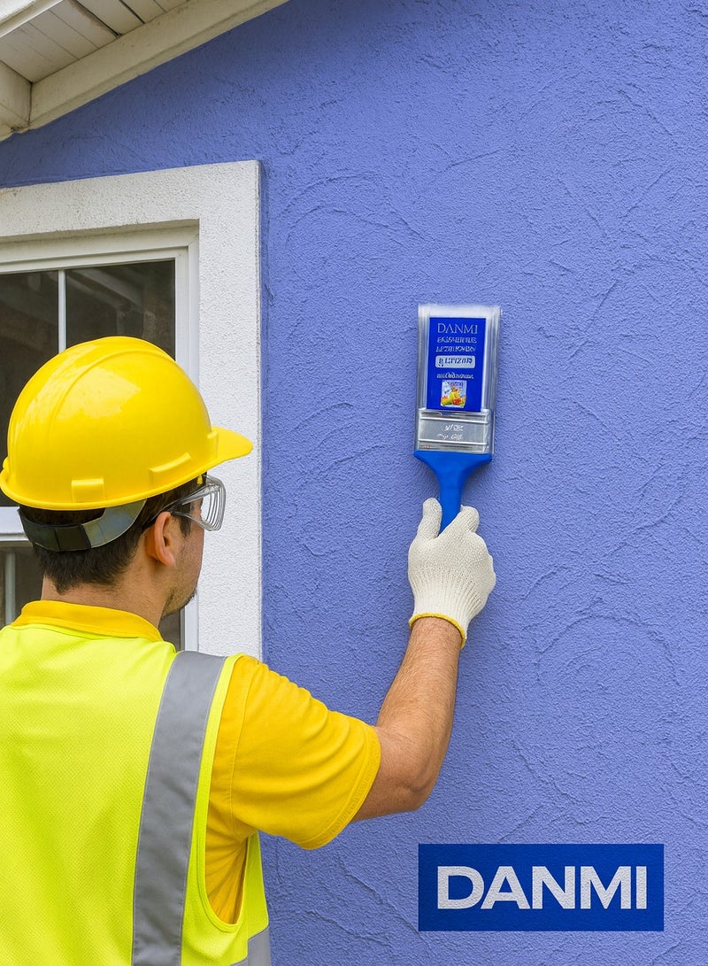 DANMI Paint Brush – 2.5 Inch (≈ 63.5 mm) – Blue Plastic Handle with Metal Ferrule, Dual Rivets – ART:360525 – Made in China - Image 4