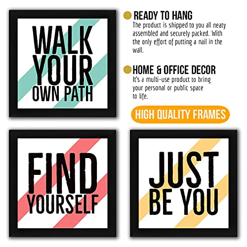 Interio Crafts set of motivational quotes synthetic wood frames (Frame size: 9 X 9 inch, Poster : 8 X 8 inch, Black)(Set 2) - Image 2
