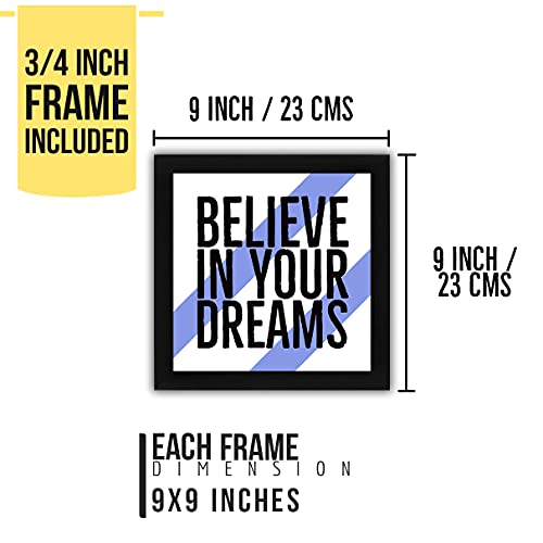 Interio Crafts set of motivational quotes synthetic wood frames (Frame size: 9 X 9 inch, Poster : 8 X 8 inch, Black)(Set 2) - Image 3