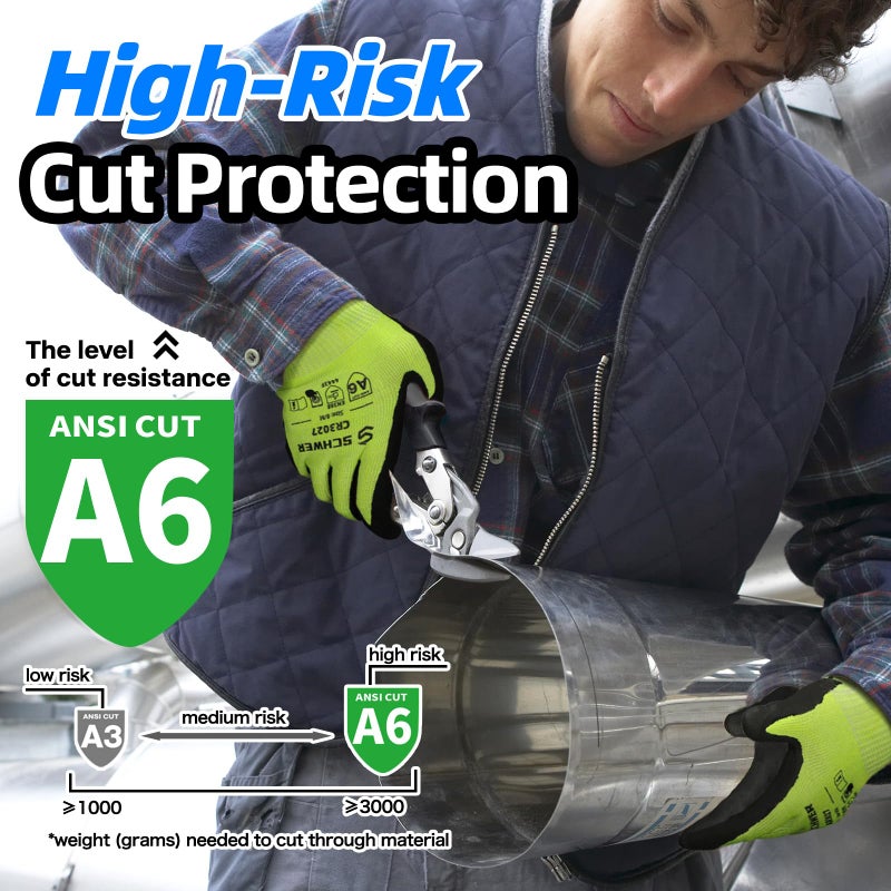 Schwer 2 Pairs Cut Resistant Gloves ANSI A6/A7 (Send Randomly) Cut Proof Work Gloves, Touchscreen, for Men and Women Used for Woodworking, Glass Cutting, Construction, Cargo Handling, Car Repair, L - Image 2