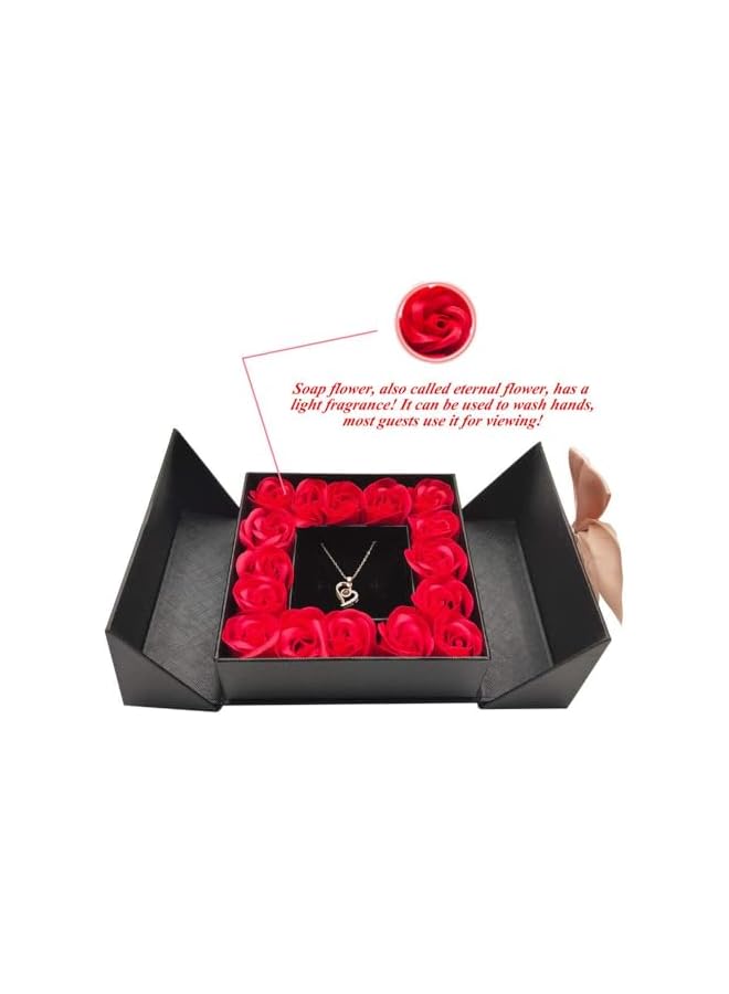 erorex Eternal Rose Gift Set with Necklace – 16 Soap Roses, 100 Languages 'I Love You,' Perfect for Valentine's Day, Mother's Day, Anniversaries  - Image 2