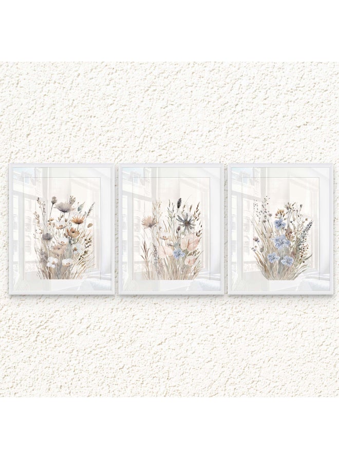 Art Decor Art Decor Framed Fine Art Set of 3 Abstract Modern Wall Art Print Vibrant Abstract Portrait with Matt Board Wall Décor for Office Living Room Bedroom Gifting Home Studio  - Image 1