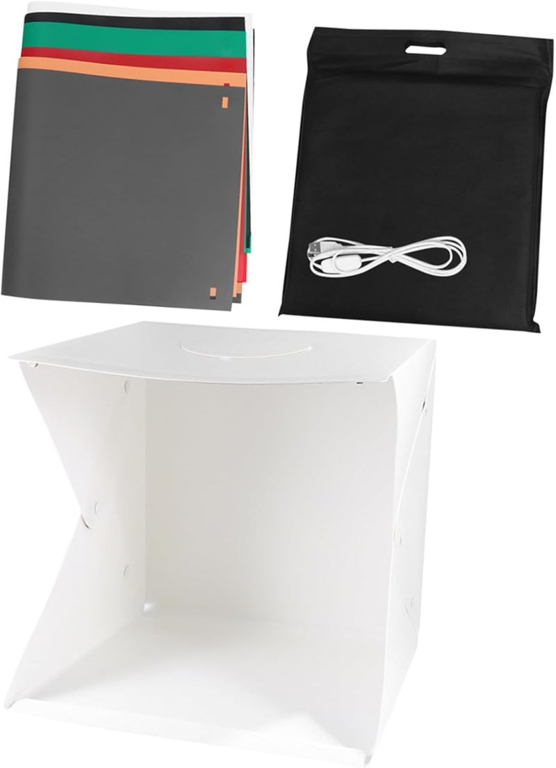 Zerodeko 40cm Portable Photography Lightbox Tent with Dual LED Light Bars, Adjustable Brightness, 6-Color Backdrops, Mini Photo Studio Cube for Product and Tabletop Photography - Image 1