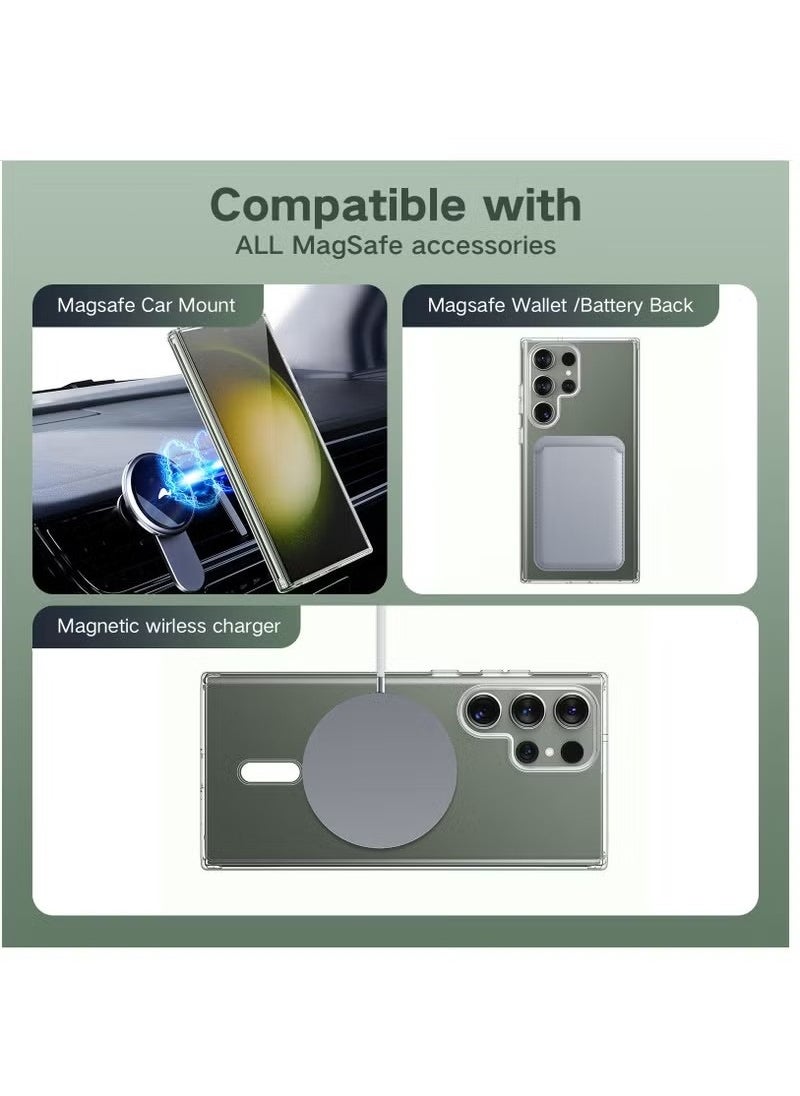 Generic - Samsung Galaxy S24 Ultra Magsafe Case Support Wireless Charging Slim Thin Magnetic Cover Anti Scratch Shockproof Hard Transparent Phone Case Compatible with Samsung Galaxy S24 Ultra 6.8 Inch - Image 1
