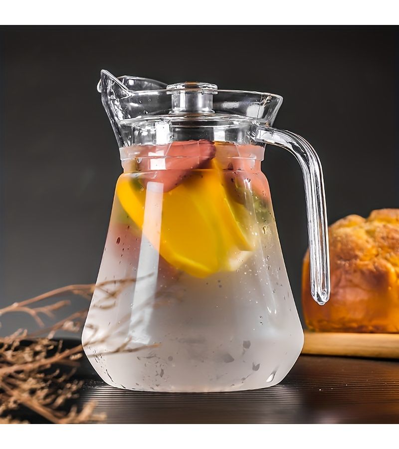 1pc Clear Plastic Heavy Duty Acrylic Water Pitcher With Lid 1000ml Capacity For Beverages Juice Milk Tea Summer Drinkware Carafe Jug - Image 5