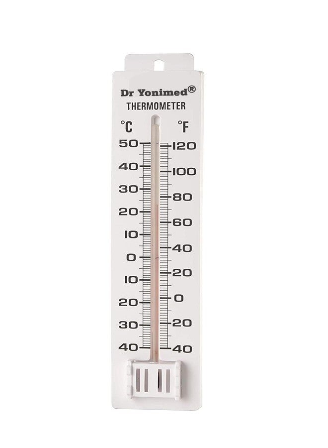 Dr Yonimed Manual Room Thermometer Room Temperature Thermometer Wall Mounting (White) pack of 1 - Image 1