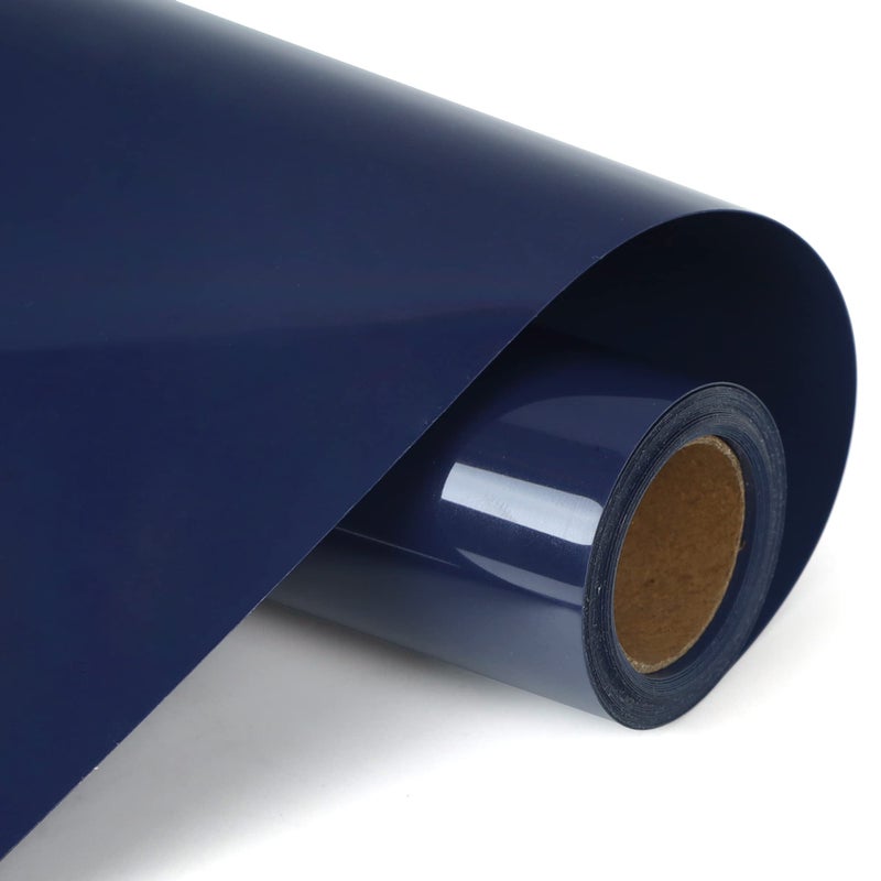 RENLITONG Navy Blue HTV Iron on Vinyl 12Inch by 10ft Roll Heat Transfer Vinyl for TShirt HTV Rolls for All Cutter Machine Easy to Cut Weed for Heat Transfer Design