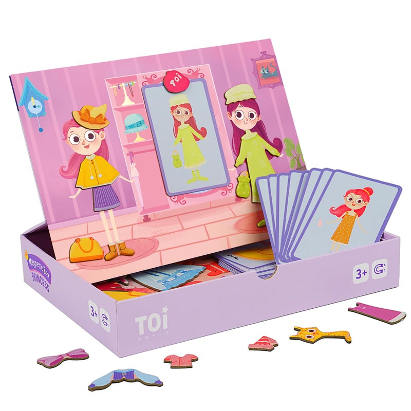 Toi Kids Magnet Toys Magnetic Jigsaw Puzzle Boxes with Game Board for Kids Ages 38 Preschool Tabletop Toy for Toddlers Portable Travel Game Princess - Image 3