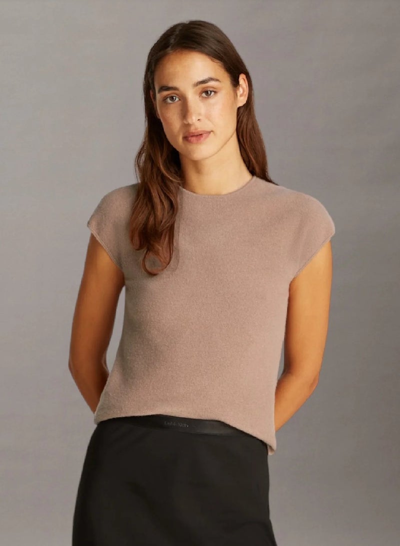 CALVIN KLEIN Slim Wool Short Sleeve Jumper - Image 1