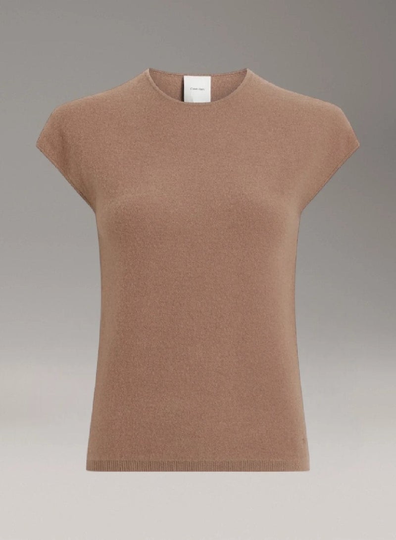 CALVIN KLEIN Slim Wool Short Sleeve Jumper - Image 5