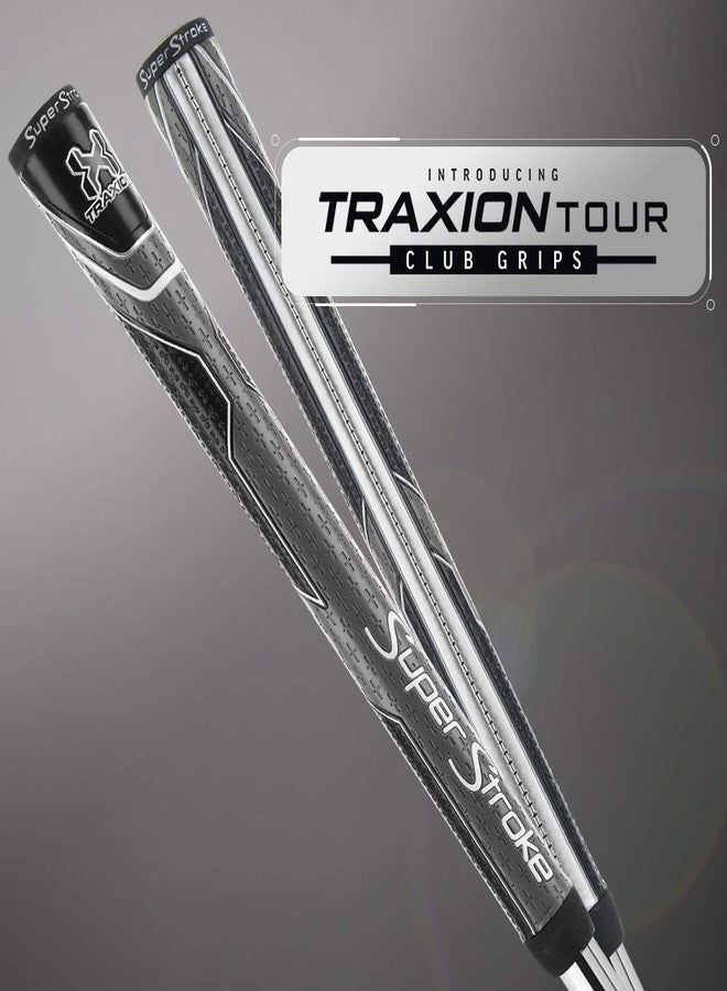 Super Stroke Traxion Tour Golf Club Grip, Black/Gray (Oversize) | Advanced Surface Texture that Improves Feedback and Tack | Extreme Grip Provides Stability and Feedback | Even Hand Pressure (646524) - Image 3