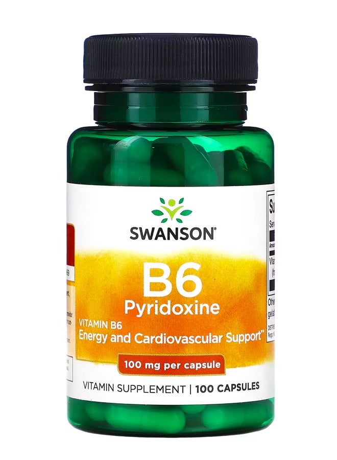 سوانسون ب 6 بيريدوكسين ، 100 ملجم ، 100 كبسولة