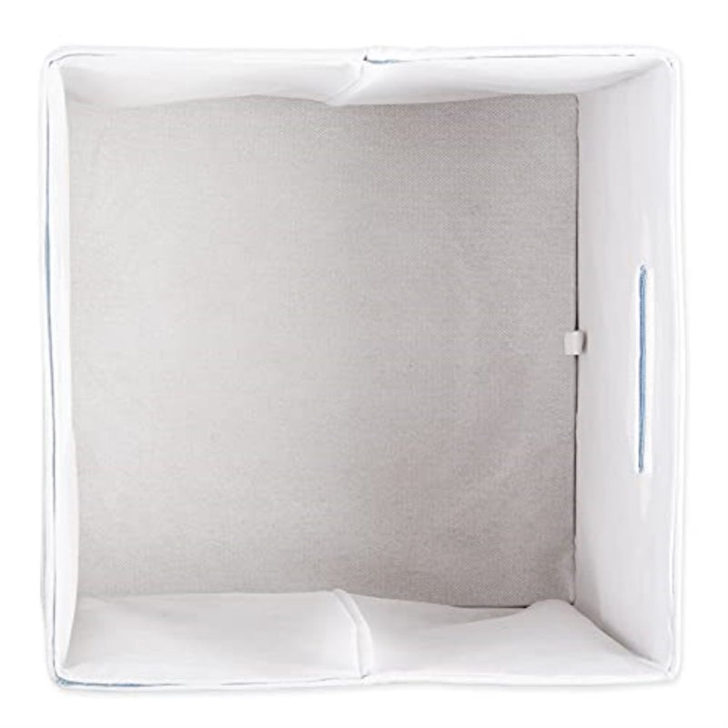 Design Imports DII Polyester Cube Stripe French Blue Square 11x11x11 - Image 3