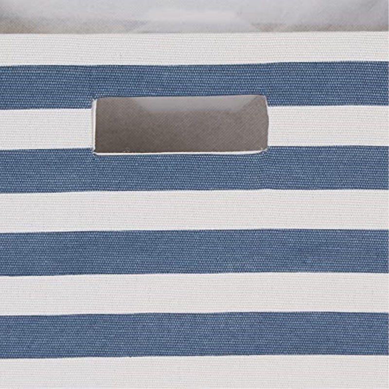 Design Imports DII Polyester Cube Stripe French Blue Square 11x11x11 - Image 2