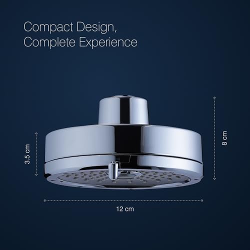 Hindware Italian Collection F160218CP 3-Flow Overhead Shower for Bathroom | Made of ABS | Rain, Mist & Per Mix Modes | Water Saving Feature | Works in 0.5-3.0 Bar Pressure | ARM NOT INCLUDED - Image 3