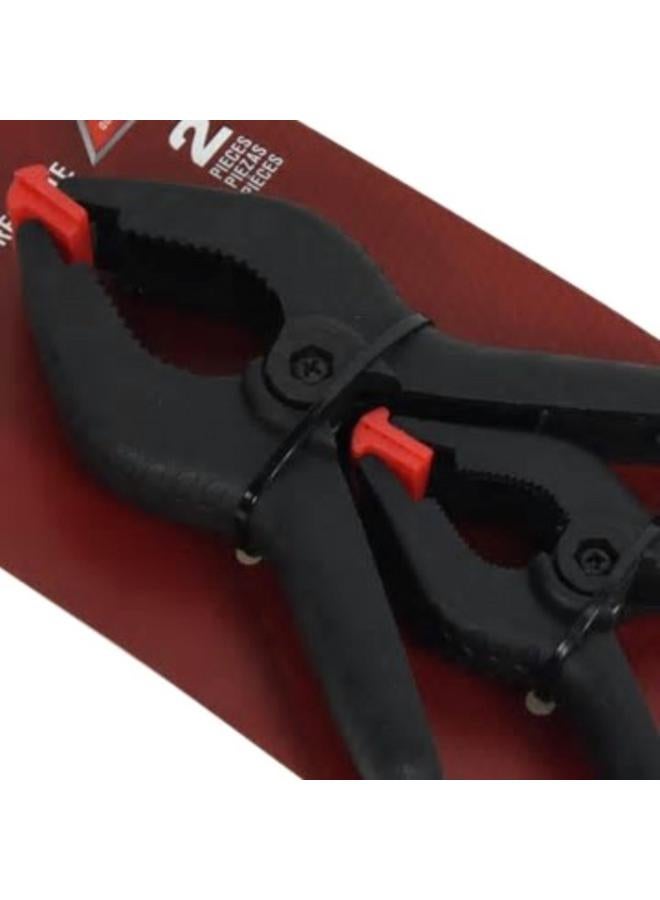ACE 2-Piece Ergonomic Handle Sturdy Jaws Spring Clamp Set Black and Red XM18010633 - Image 2