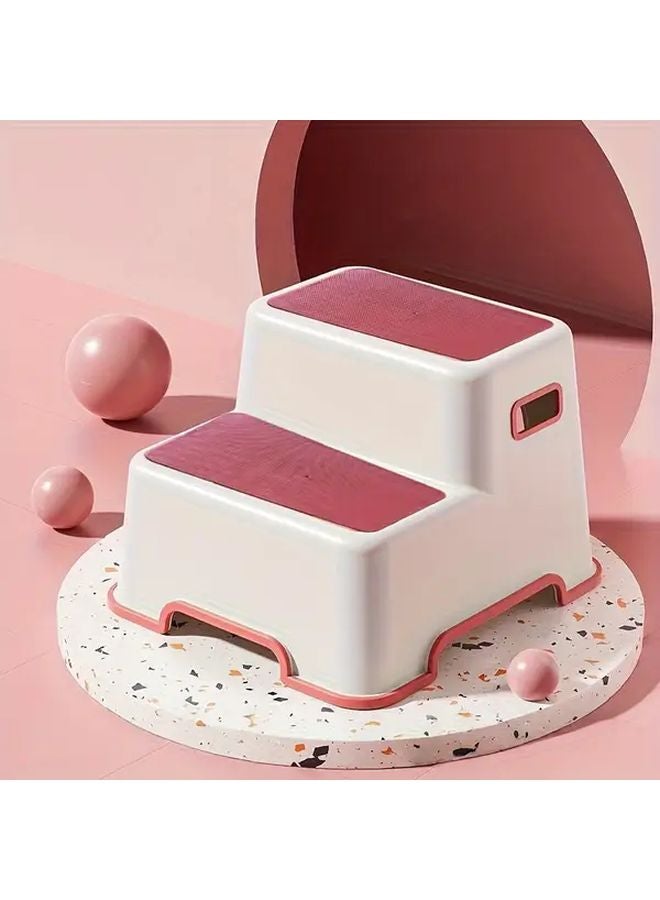 مقعد الحمام الأحمر غير المنزلق - مسند قدم مرتفع للمرحاض من خطوتين - مقعد خطوة للحوض - Image 1