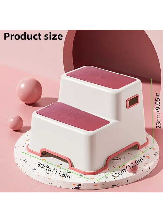 مقعد الحمام الأحمر غير المنزلق - مسند قدم مرتفع للمرحاض من خطوتين - مقعد خطوة للحوض - Image 3