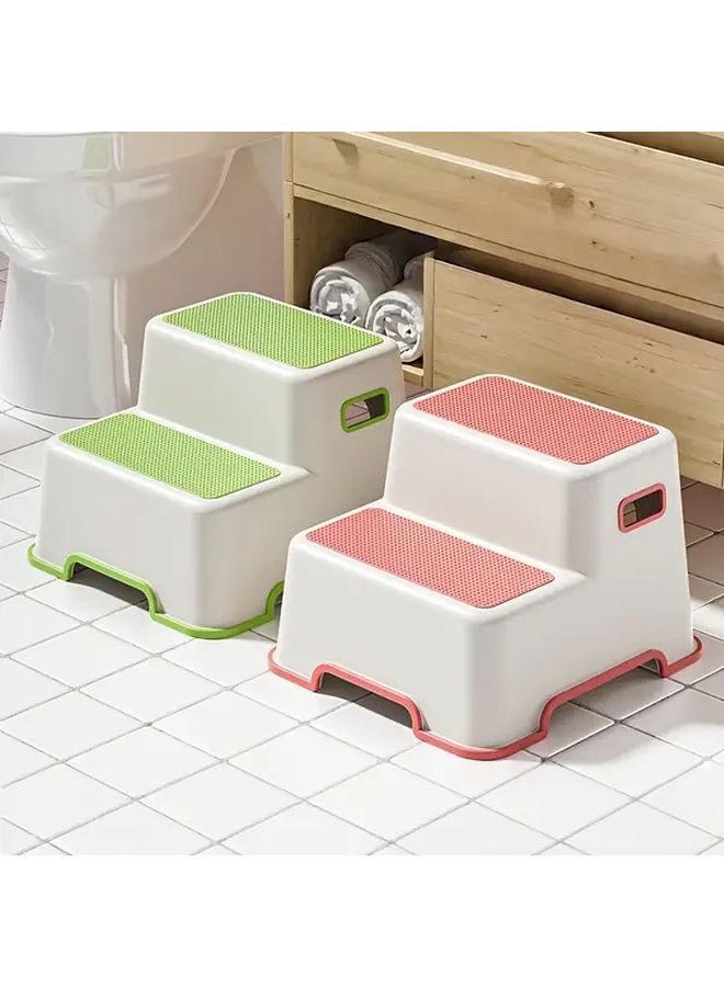 مقعد الحمام الأحمر غير المنزلق - مسند قدم مرتفع للمرحاض من خطوتين - مقعد خطوة للحوض - Image 4