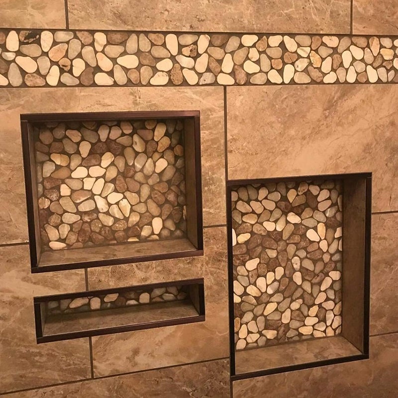 ZIG-ZAG Shower Niche Recessed, ABS Plastic Bathroom Shower Cube 32×20 inches, with Texture - Image 5