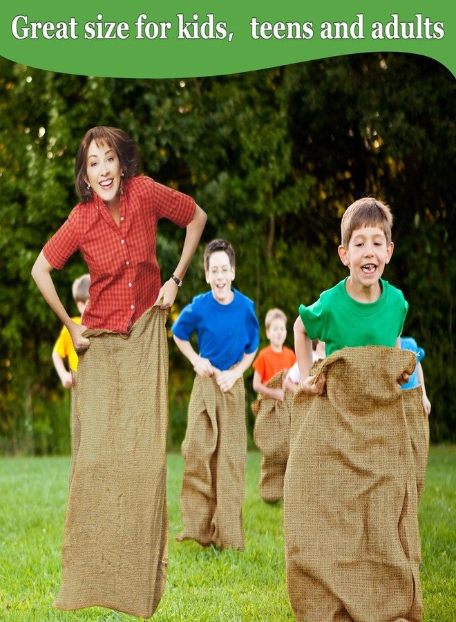 CWLAKON 6 Pack Large Burlap Potato Sack Race Bags for Kids Adults, Field Day Family Reunion 4th of July Easter Halloween Game, Outdoor Camping Picnic Birthday Party Outside Yard Lawn Carnival Games - Image 2