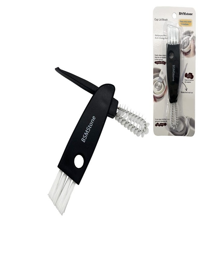 BSMstone Tiny Cleaning Brush-Mini Multi-Functional Crevice Cleaning Brush, Water Bottle Cleaning Tools for Bottle Cup,Nursing Bottle Cup-1 Pack (Black)… - Image 1