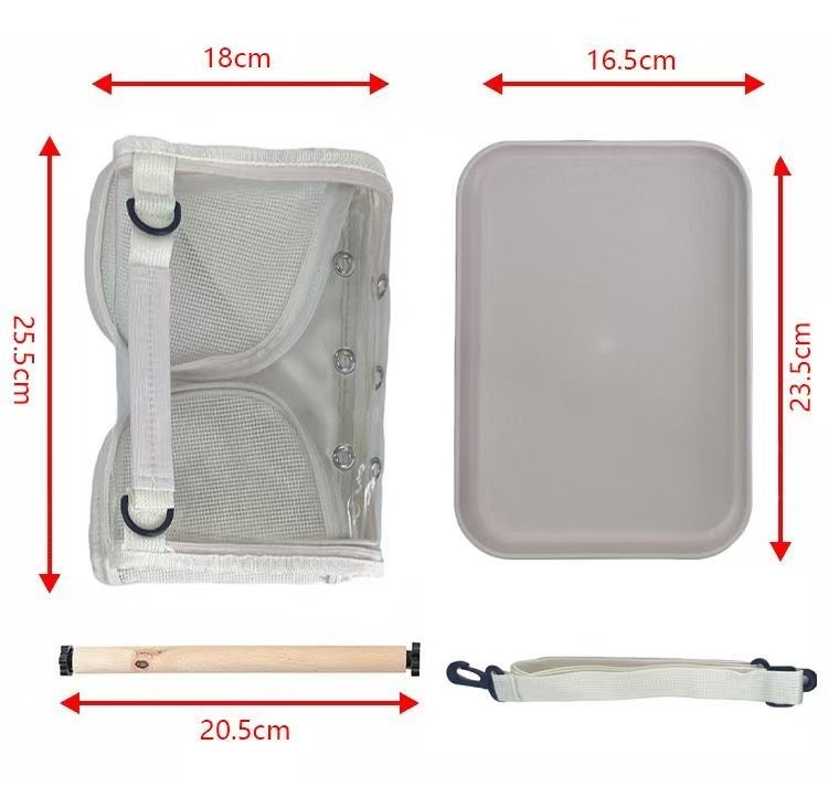 عام حقيبة طيور محمولة للباباغي للخروج، حقيبة شفافة قابلة للطي وعرضها على الكتف للطيور، مناسبة للبغبغاء الصغير، والكوكتيل، والحيوانات الأليفة الصغيرة - Image 4