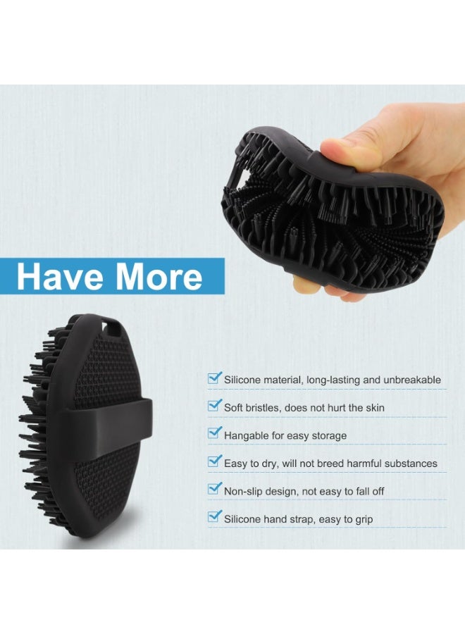 VIUAUAX Silicone Body Scrubber, Shower Scrubber, Non-Slip Handle, Exfoliating and Massaging, Black - Image 3