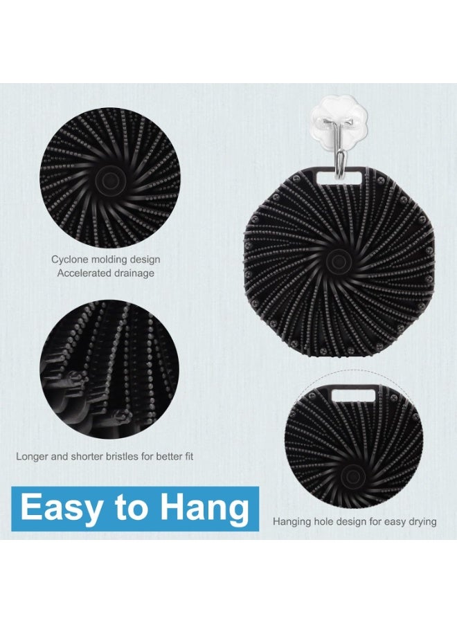 VIUAUAX Silicone Body Scrubber, Shower Scrubber, Non-Slip Handle, Exfoliating and Massaging, Black - Image 4