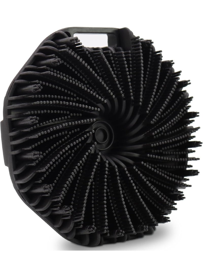 VIUAUAX Silicone Body Scrubber, Shower Scrubber, Non-Slip Handle, Exfoliating and Massaging, Black - Image 1