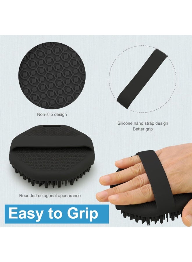 VIUAUAX Silicone Body Scrubber, Shower Scrubber, Non-Slip Handle, Exfoliating and Massaging, Black - Image 5