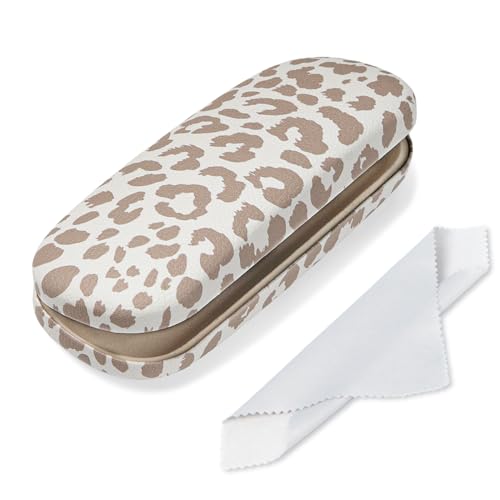 Knagsfa Glasses Case Hard Shell, Cute Sunglasses Case for Women Leather Protective Case for Eyeglass with Cleaning Cloth - Image 1