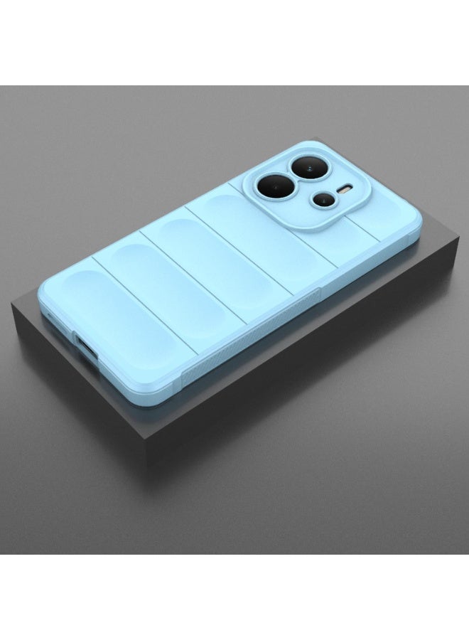 Premium Protection Back Silicone Case Compatible with Xiaomi Redmi note 14 4G Magic Shield Shockproof Case with Camera Protection (Baby blue) - Image 3